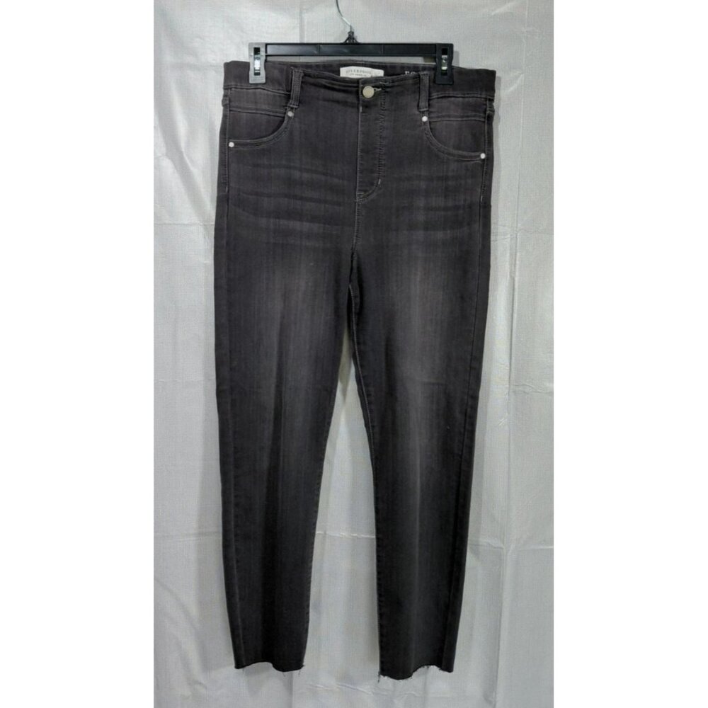 Liverpool Los Angeles Ankle‎ Skinny Pull On Jeans 12/31 Raw Hem Stretch Comfort
